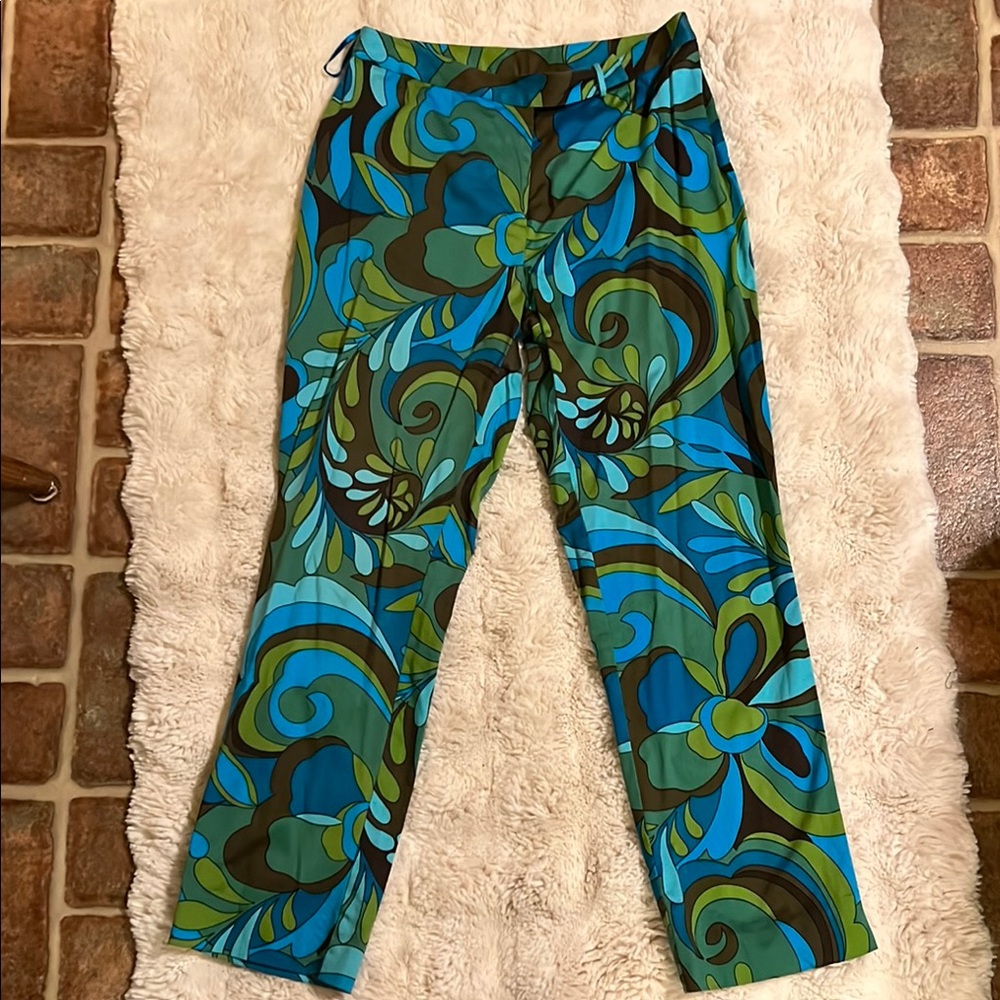 Finity Blue and Green pants - Pucci inspired print